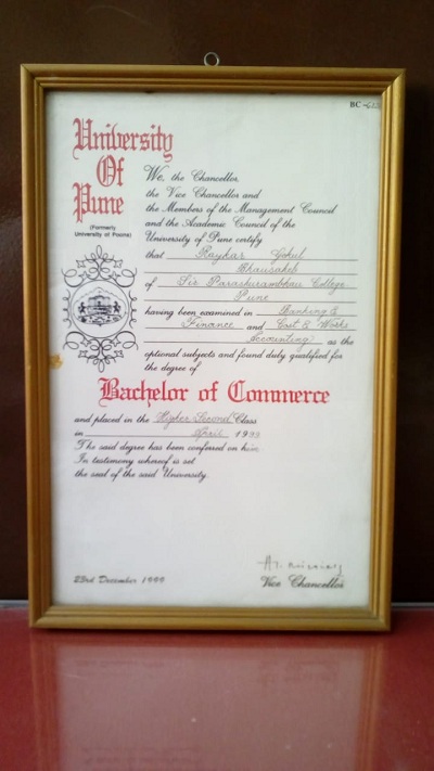 Bachelor of Commerce Certificate